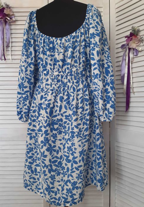 Платье мини в принт с рукавами mango