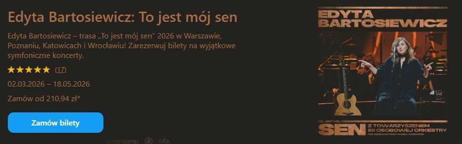 Bilet na koncert Edyta Bartosiewicz 02.03.2026 Warszawa Teatr Wielki