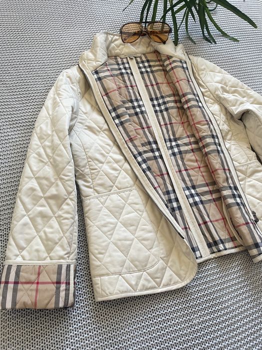 Burberry kurtka przejściowa pikowana beżowa kratka wiosna/jesień roz.M
