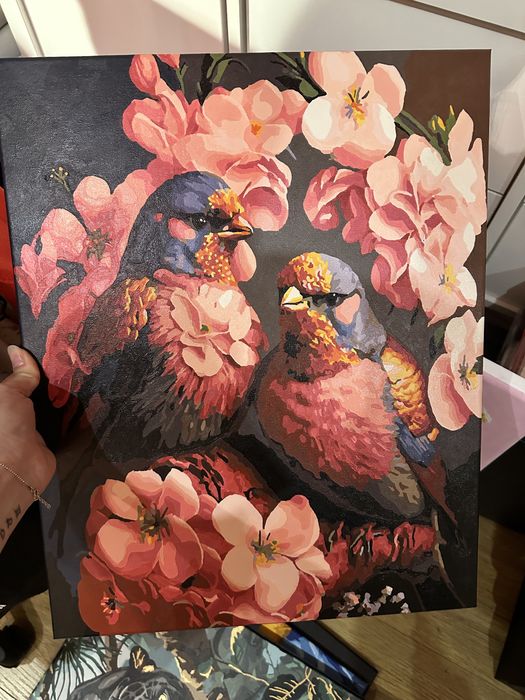 Obraz malowany ptaki 40x50