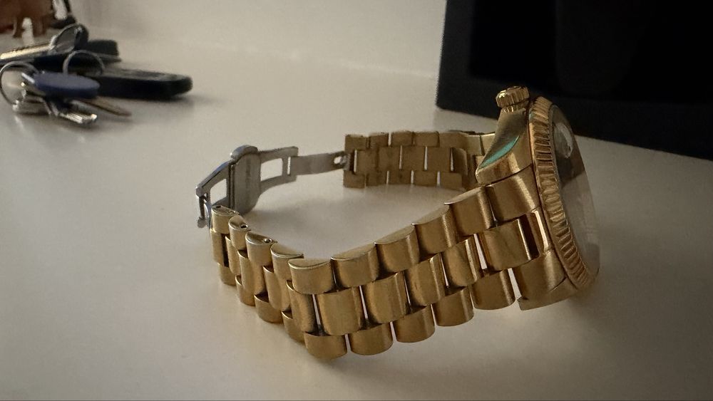 Omega Rolex Cadisen Złoty Automat Szafirowe