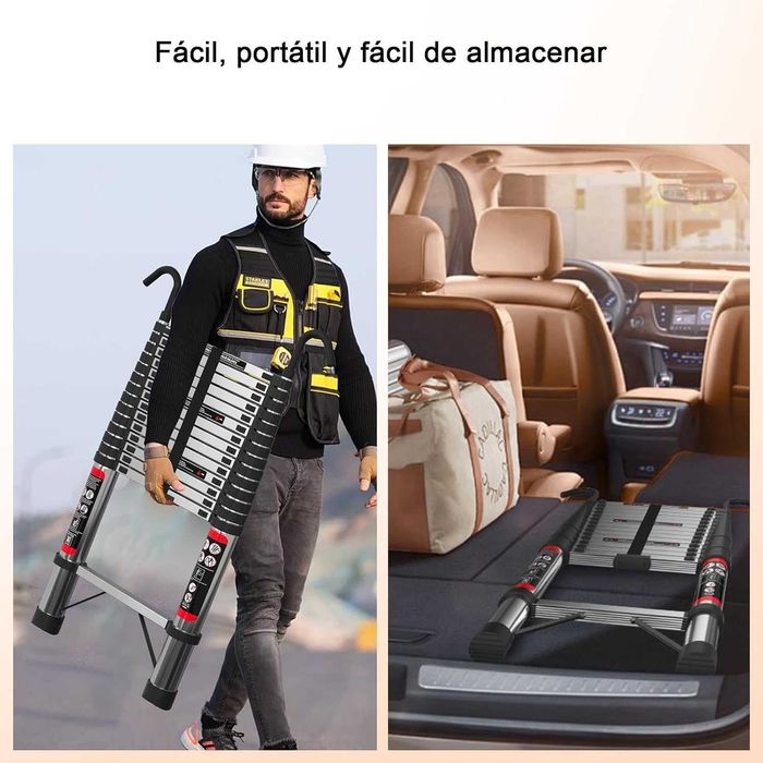 Escada telescópica 4,4 metros aço inoxidável - NOVO - ENVIO GRÁTIS