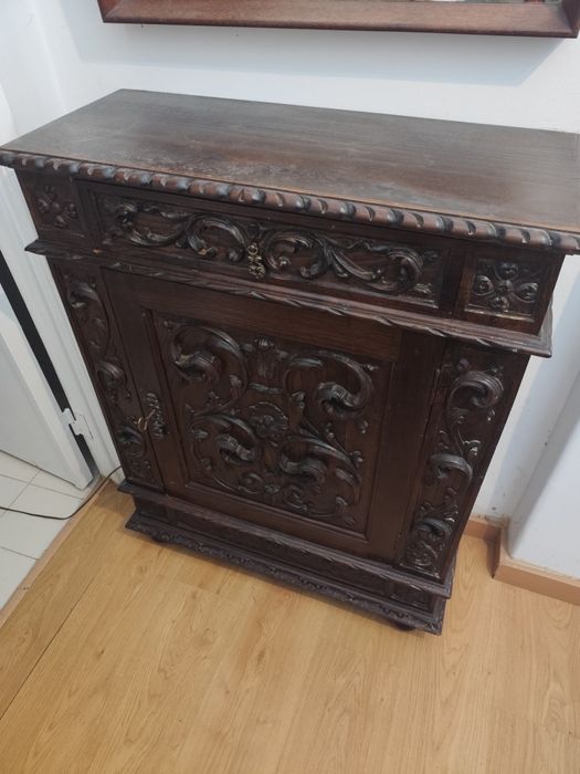 Conjunto Moveis Antigos Mogno Escuro