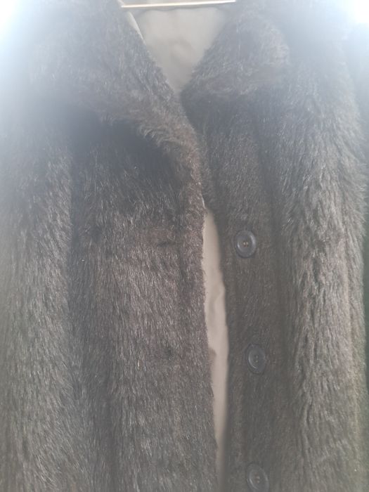 Casaco pelo sintético preto 36-38