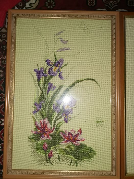 Вишивка хрестиком триптих "Польові квіти"