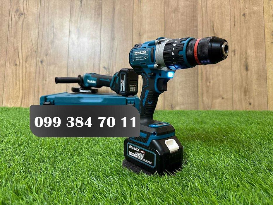 Набір 2в1 Makita Аккумуляторний Болгарка Шуруповерт DGA504 - DHP485BL