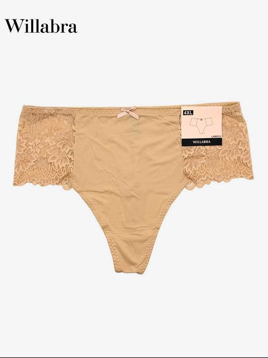 Zestaw 3 x Nowe koronkowe Stringi damskie Willabra 2XL, 3XL, 4XL