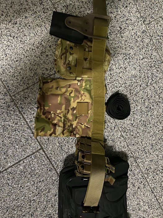 Cinto duplo airsoft c/pouch e coldre glock