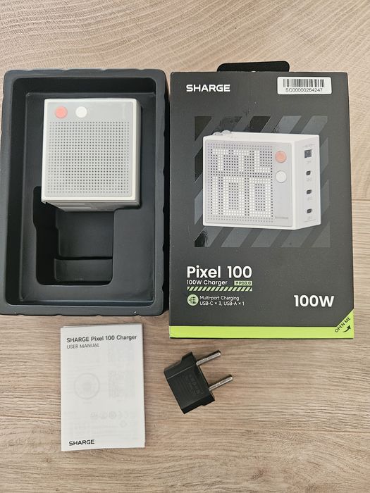 Sharge 100w/140w Pixel, 65w Gan Retrac. зарядні з дисплеєм