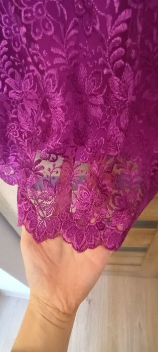 Sukienka mini fuksja koronkowa r.38