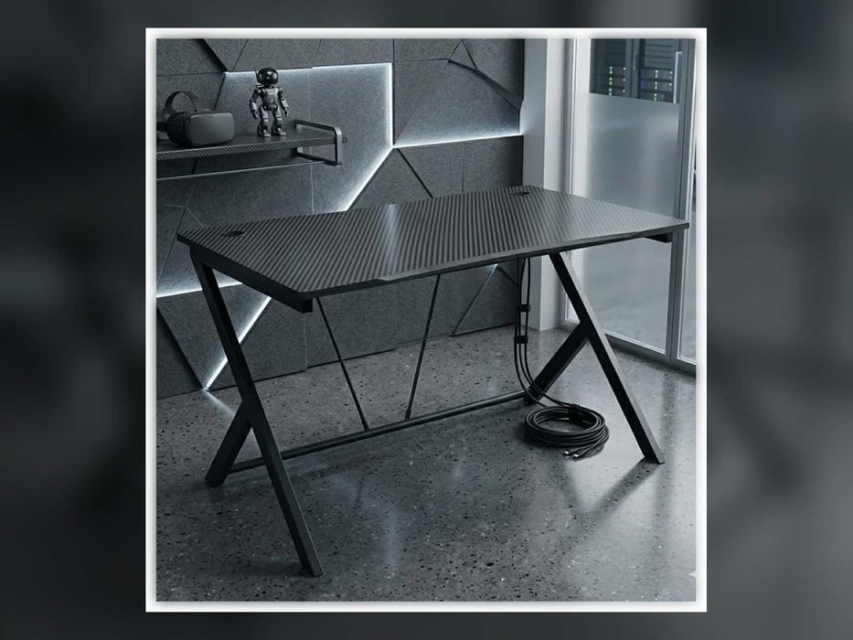 Nowe Biurko Gamingowe 100 cm Czarny Carbon Loft Stolik Komputerowy dla Gracza Młodzieżowe