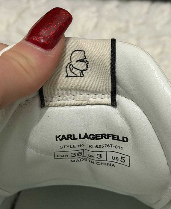 Białe Buty Damskie Sneakersy Karl Lagerfeld Kapri Twin Pendant r.36