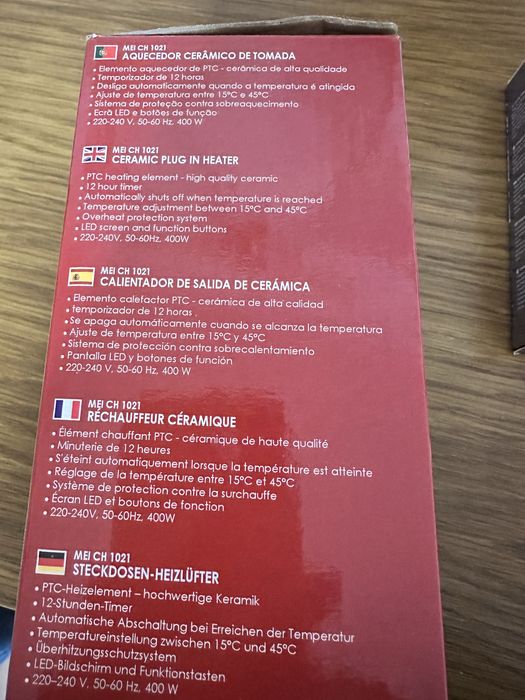 Aquecedor ceramic de secretaria.