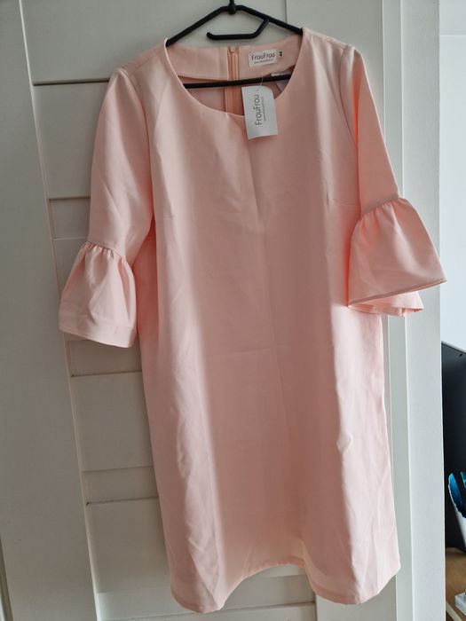 Nowa sukienka pudrowy róż 44