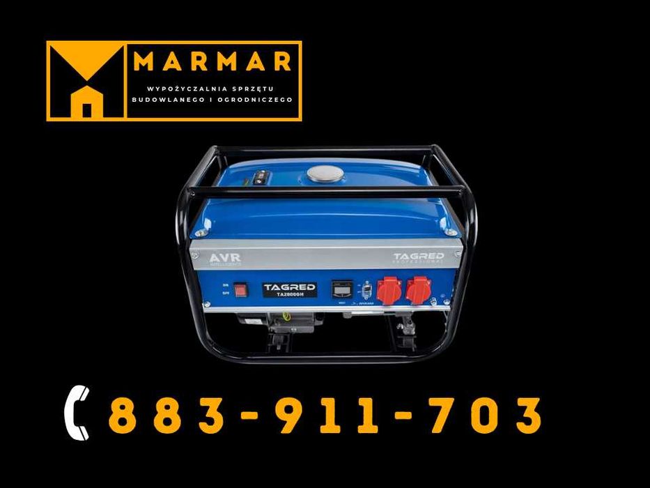 Agregat prądotwórczy jednofazowy max 2800W, WYNAJEM, WYPOŻYCZALNIA !