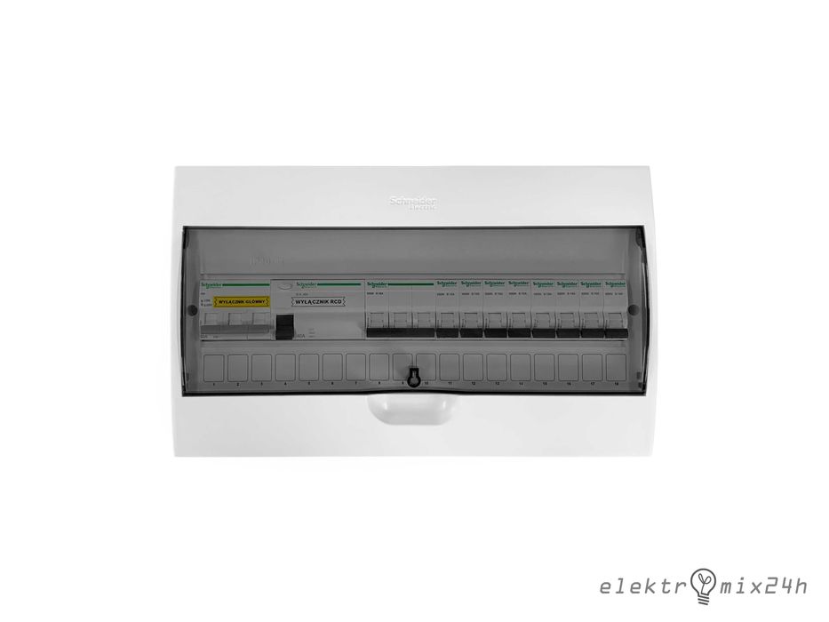 Rozdzielnica modułowa natynkowa z zabezpieczeniami gotowa 1x18 modułów