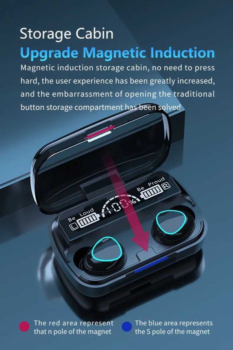 M10 Earphone Wireless Headset com Power Bank novo
