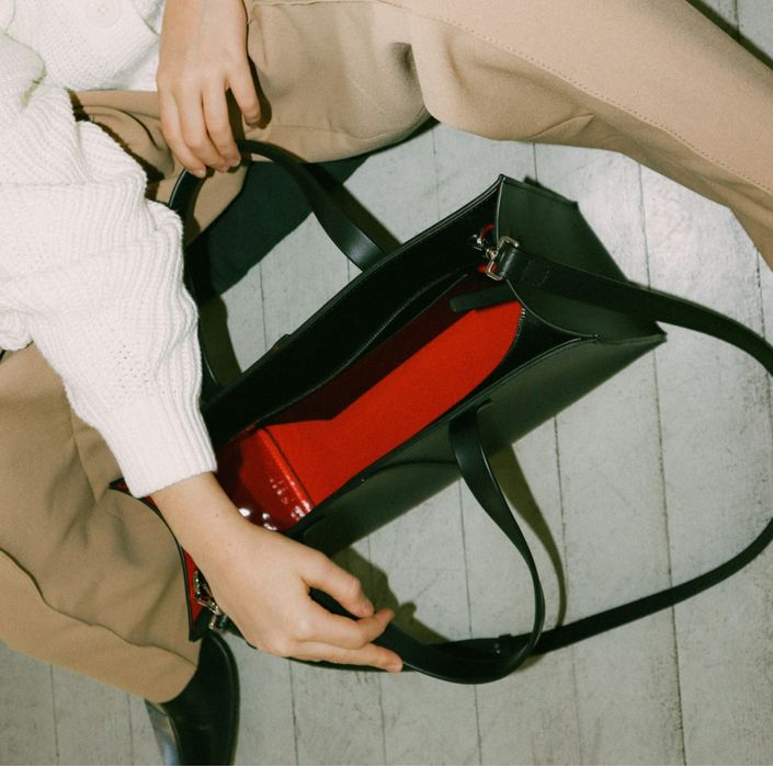 Сумка чорна шкіра  Kate Kore