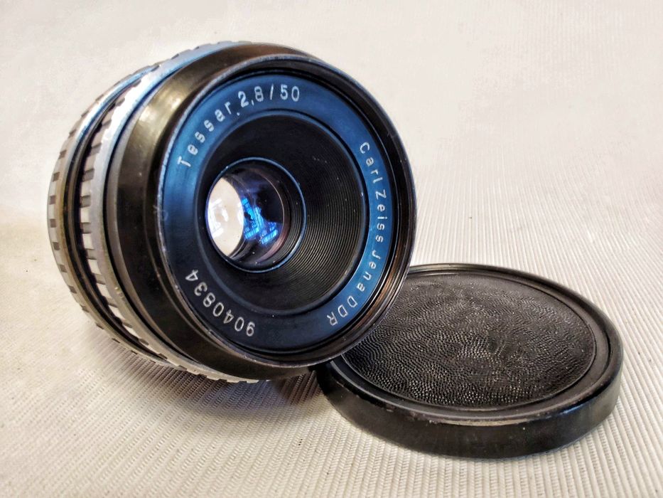 Фотообьектив Tessar 2,8/50 Carl Zeiss Jena DDR "zebra",резьба М42