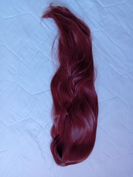 Peruca ruiva cabelo sintético