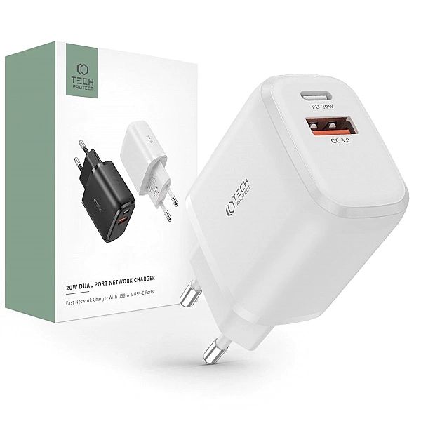 Szybka Ładowarka Sieciowa 20 W Qc 3.0 Biały