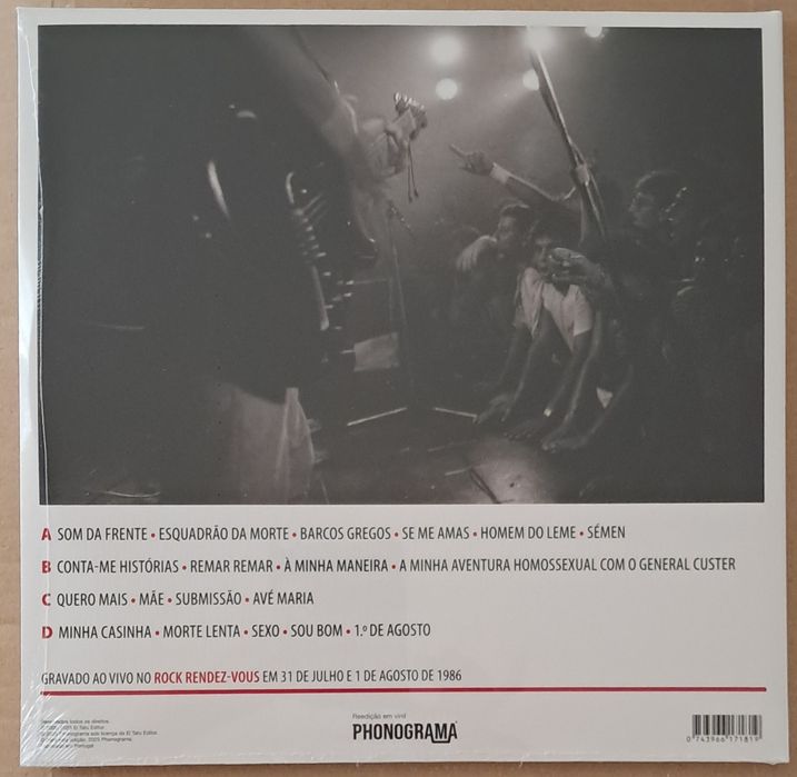 LP Duplo _ Xutos & Pontapes  1⁰ de Agosto no RRV _ LP's em Vinil Cristalino _ Novos