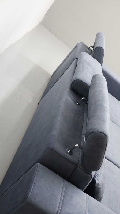 TGR NAROŻNIK funkcja spania pojemnik regulowane zagłówk niebieskoszary