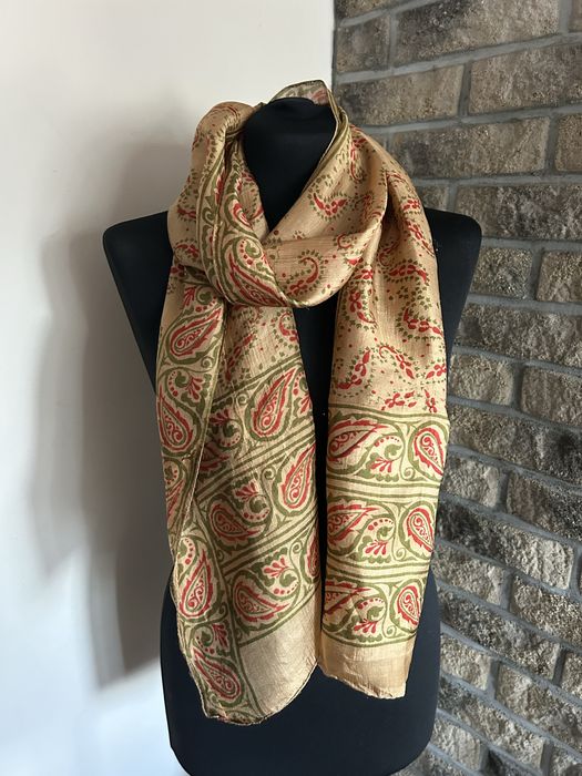 Złoty wiosenny jedwabny szal jedwb silk