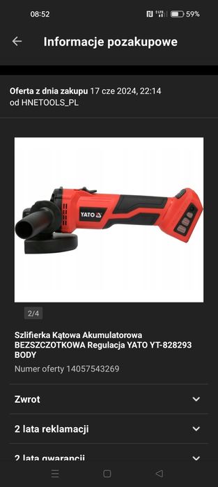 Szlifierka akumulatorowa Yato