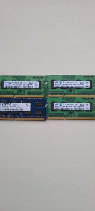 4 планки памяти для ноутбука DDR3 2gb