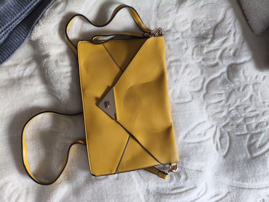 Torebka kopertówka żółta
