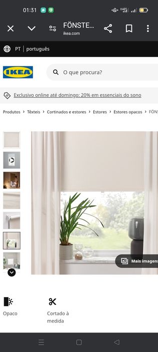 Estores de correr opaco, bege IKEA. NOVO64285292109059120