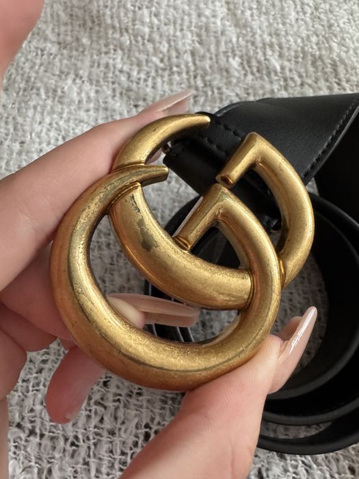 Czarny skórzany Pasek Gucci