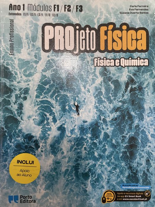 Manuais  “Projeto química” e “Projeto física” do curso profissional do 1ano