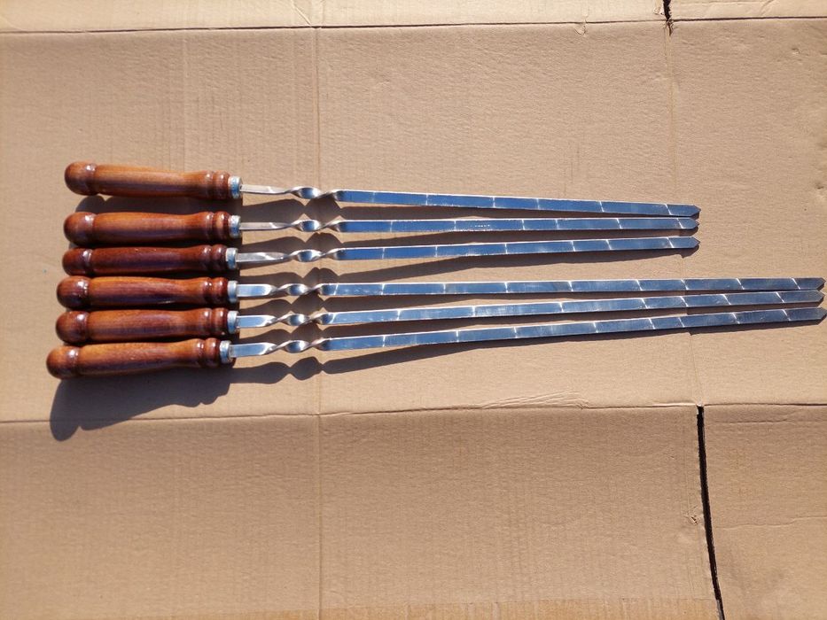 Шампур з дерев'яною ручкою шліфований