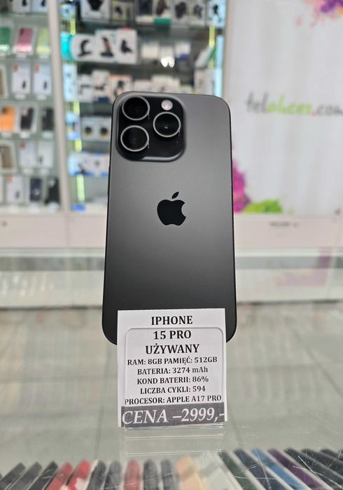 Iphone 15 Pro 512GB Bat 86% Telakces Felicity *Raty 0%