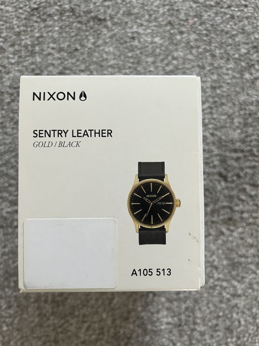 Nixon Sentry Leather Black e Gold