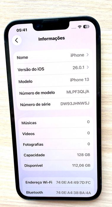 IPHONE 13 - 128Gb MidNight c/Novo c/Bateria 98%