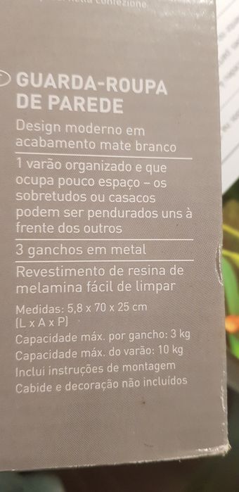 Guarda roupa de parede LIDL (cabide)