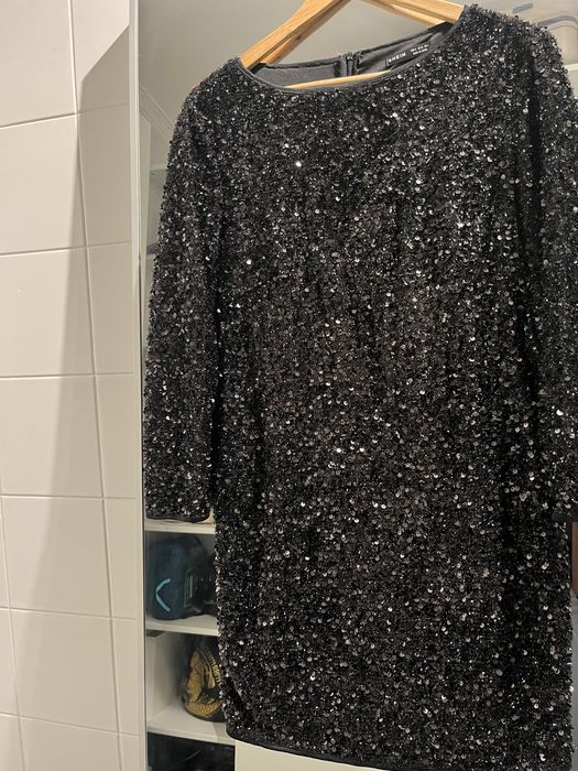 Festa Vestido Todo em  Lantejolas preto