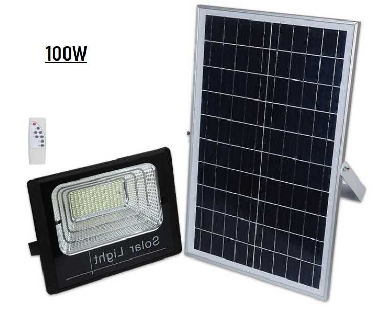 Projetor led 100w Com painel Solar