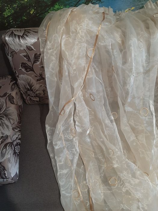 Гардина кофе с молоком( нежно светлого) оттенка