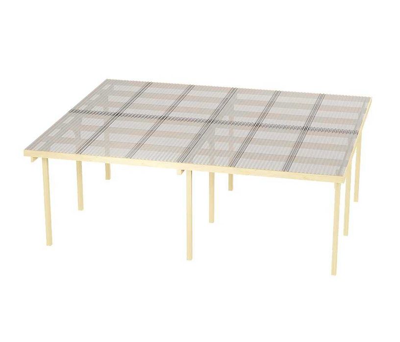 Wiata garażowa Granit II 600x500cm Słupek 210cm + poliwęglan bezbarwny