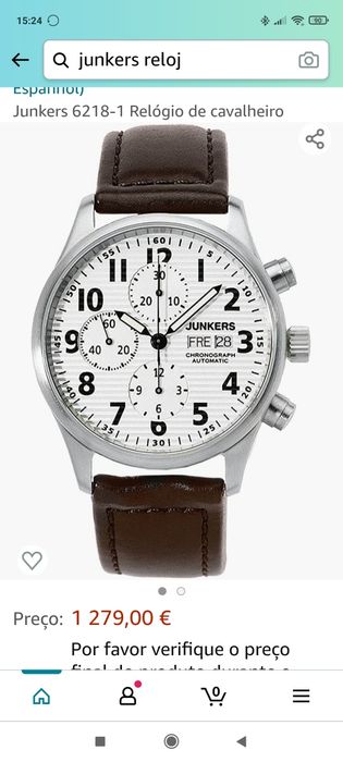 Relógio "Junkers" modelo 6218-1 Valjoux