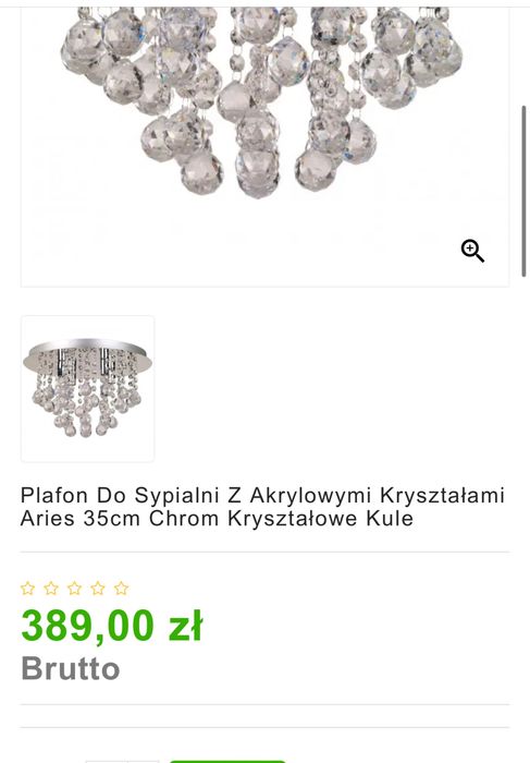 Żyrandol krysztalowy, pladon glamour