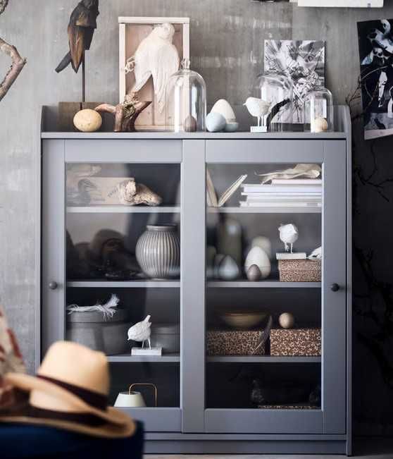 witryna / kredens HAUGA Ikea szara