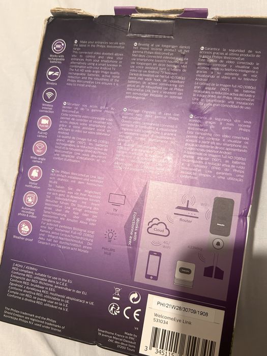 Videoporteiro philips welcomeye