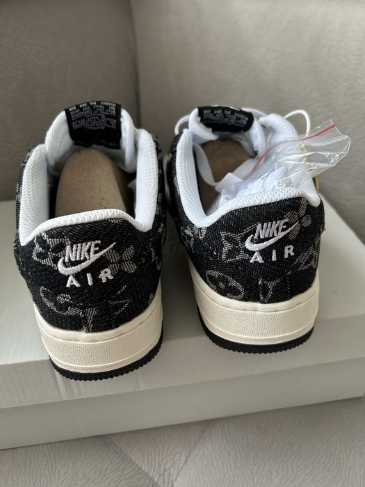 Buty Air Force 1 "LV Monogram Custom" – Czarno-białe – Rozmiar 38