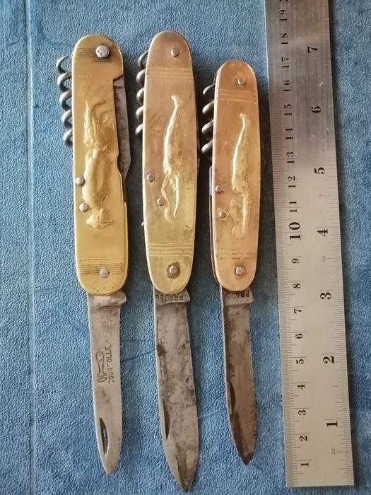 Canivetes franceses antigos em latão