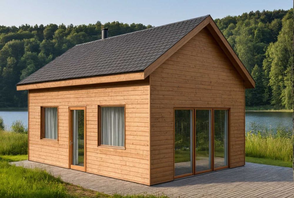 Konstrukcja drewniana szkielet domu 35 m2 z antresolą lub piętrem